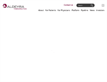 Tablet Screenshot of aldeyra.com